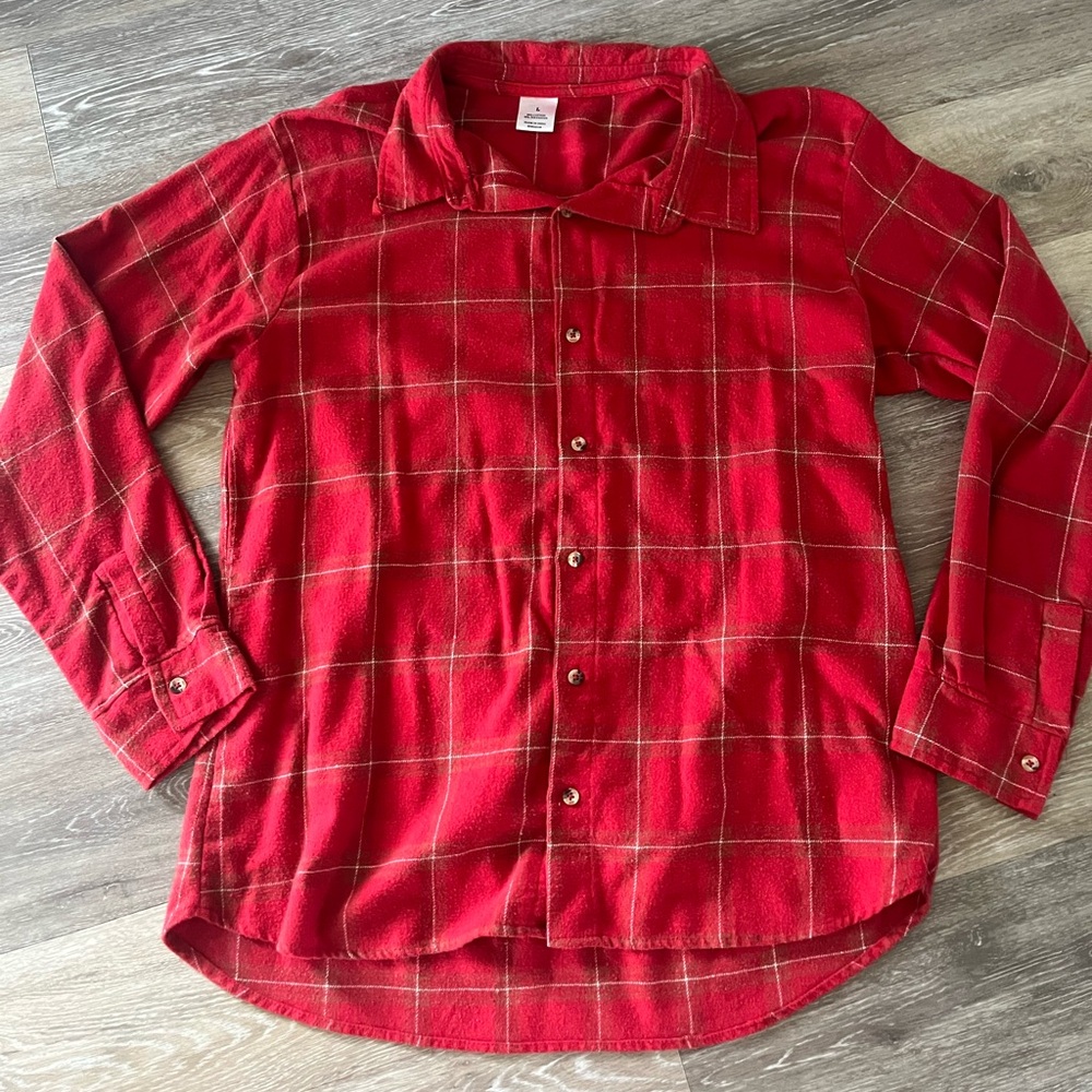 Source Unknown Red Plaid Button-Down Shirt